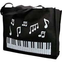REUSABLE TOTE KEYBOARD NOTES BLACK 20 X 16