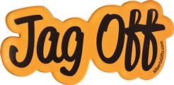 Cursive Jag Off Acrylic Magnet (Black On Yellow)