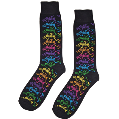 Dancing Skeletons Sock / Men's 10-13 / Black