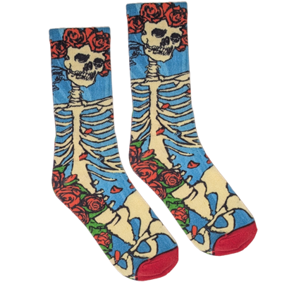 Skeleton & Rose Sublimation Sock / Unisex 6-12