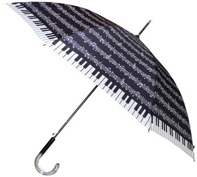 SHEETMUSIC WITH KEYBOARD EXEC BLACK PLASTIC HANDLE UMBRELLA