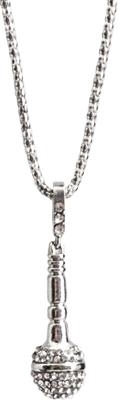 Microphone Pendant Necklace / Silver