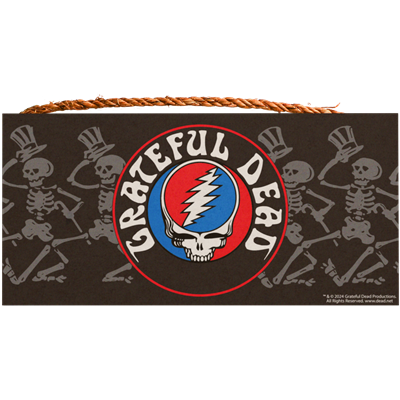 Steal Your Face & Dancing Skeleton Wooden Sign / 6" x 12"