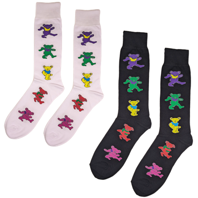 Dancing Bear Sock / Men's 10-13 / Black or White
