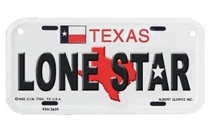 Lone Star Bike Plate