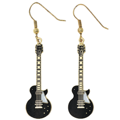 Electric Guitar Dangle Earrings / Black