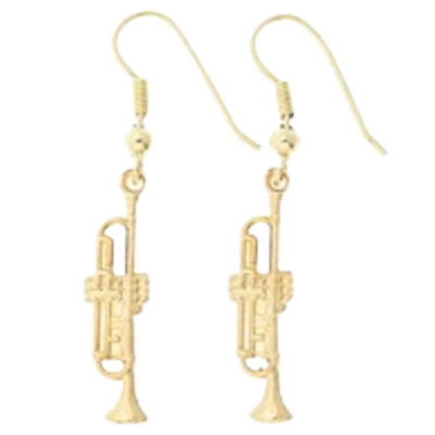 Trumpet Dangle Earrings / Gold
