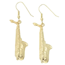 Saxophone Dangle Earrings / Gold E67A