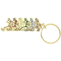 Dancing Skeleton Gold Keychain / 2.5" x 0.8" GDK209