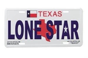 Lone Star License Plate