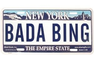 Bada Bing License Plate