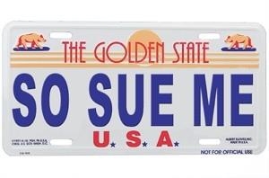 So Sue Me License Plate