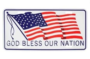 God Bless Our Nation License Plate