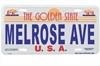 Melrose Ave. License Plate