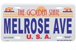 Melrose Ave. License Plate