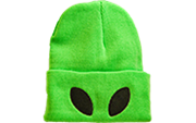 WINTER HAT ALIEN EYES GREEN