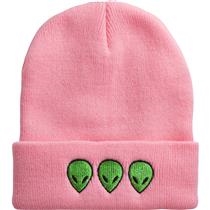 Alien Head Trio Winter Beanie - Pink WINTER HAT 3 ALIEN HEADS PINK