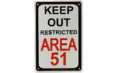 PARKING SIGN KEEP OUT RESTRICTED AREA 51 12X18